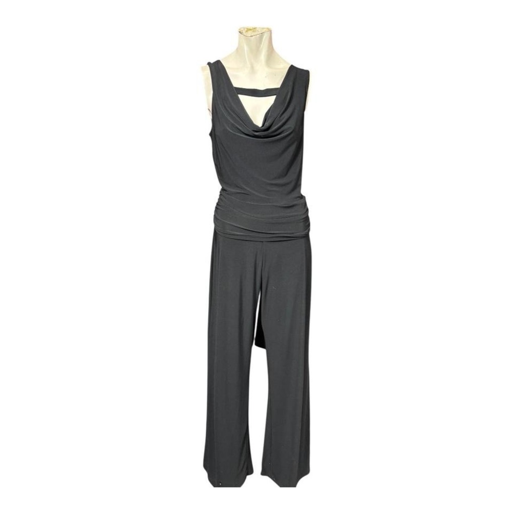 Vintage Y2K Black‎ Cowl Neck Halter jumpsuit